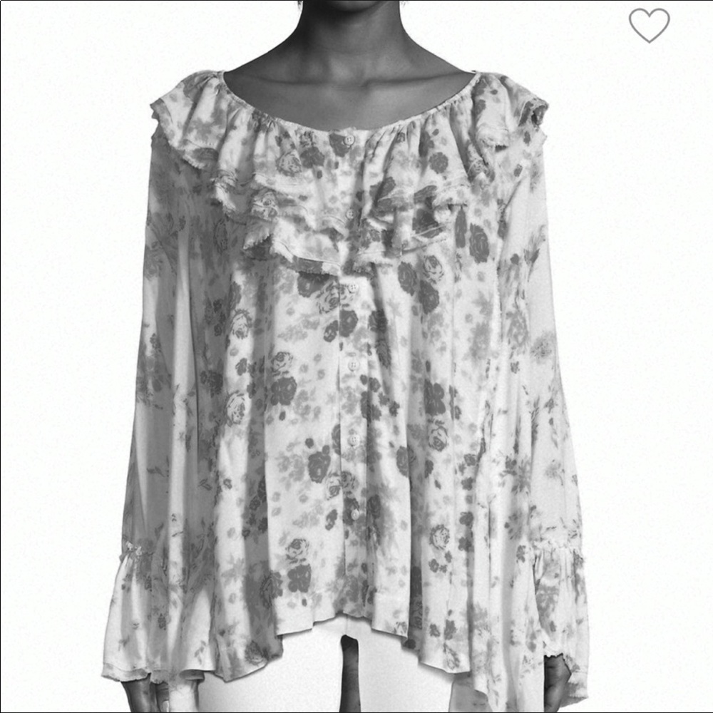FREE PEOPLE LORETTA LONG SLEEVE POETS TOP MEDIUM LARGE - Picture 4 of 10